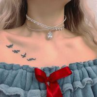 Simple Design Choker Card Rhinestone Collar And Thin Clavicle Chain Delicate Necklace Wholesale Nihaojewelry main image 1