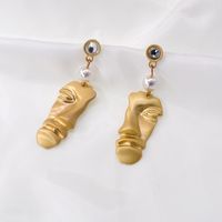 Barock Minimalist Ische Abstrakte Gesichts Ohrringe Französische Internet-berühmtheit Nischen Designer Retro Hong Kong Stil Ohrringe Ohrringe Frauen main image 4