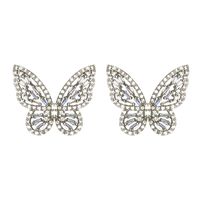 925 Silver Needle Zircon Micro-inlaid Butterfly Earrings Sweet Three-dimensional Butterfly Earrings Wholesale Nihaojewelry main image 3