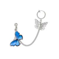 Aiguille En Argent 925 Papillon Bleu Clip D&#39;os D&#39;oreille En Gros Nihaojewelry main image 6