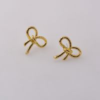 925 Silver Needle Simple Bow Stud Earrings Fashion Simple Metal Earrings Wholesale Nihaojewelry main image 5