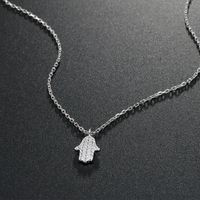 Fashion 925 Silver Necklace Micro-inlaid Zircon Pendant Women's Simple Clavicle Chain Wholesale Nihaojewelry main image 3