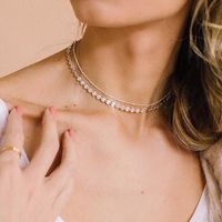 New Product Simple 316l Stainless Steel Necklace Hot Sale Double-layer Clavicle Jewelry Nihaojewelry main image 3