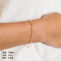 316l Titanium Steel Plating 14k Gold Hollow Simple Chain Bracelet For Women New Accessories Nihaojewelry main image 3