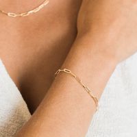 316l Titanium Steel Plating 14k Gold Hollow Simple Chain Bracelet For Women New Accessories Nihaojewelry main image 6