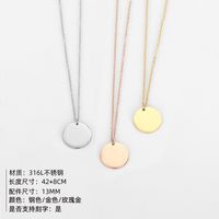 New Double Layered Pendant Simple 316l Stainless Steel Women's Necklace Jewelry Nihaojewelry main image 3