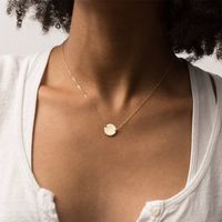 Nouveau Pendentif Marteau Rond Simple Pour Femmes En Acier Inoxydable 316l Lettrage Accessoires Collier Nihaojewelry main image 2