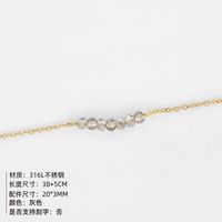 Fashion 316l Stainless Steel Double Short Women's Clavicle Chain Simple Crystal Necklace Nihaojewelry main image 3