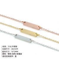 Fashion 316l Stainless Steel Double Short Women's Clavicle Chain Simple Crystal Necklace Nihaojewelry main image 4