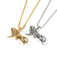 Hot Selling Classic Domineering Lion Animal Pendant Necklace Titanium Steel Necklace Wholesale Nihaojewelry main image 6