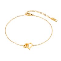 Korean New Product Niche Love-shaped Lady Titanium Steel Diamond Anklet Accessories Nihoajewelry main image 1