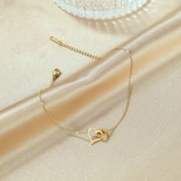 Korean New Product Niche Love-shaped Lady Titanium Steel Diamond Anklet Accessories Nihoajewelry main image 3