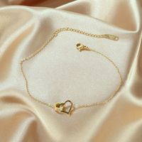 Nuevo Producto Coreano Nicho En Forma De Amor Dama Titanio Acero Diamante Tobillera Accesorios Nihoajewelry main image 4
