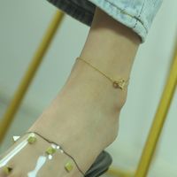 Korean New Product Niche Love-shaped Lady Titanium Steel Diamond Anklet Accessories Nihoajewelry main image 5