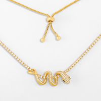 Fashion Snake-shaped Necklace Diamond Pendant Necklace Wholesale Nihaojewelry main image 1