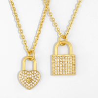 Estilo Coreano Simple Love Lock Moda Colgante De Diamante En Forma De Corazón Accesorios De Cadena De Clavícula Para Mujeres Nihaojewelry main image 1
