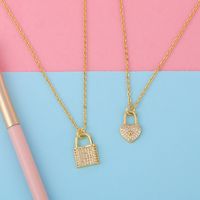 Estilo Coreano Simple Love Lock Moda Colgante De Diamante En Forma De Corazón Accesorios De Cadena De Clavícula Para Mujeres Nihaojewelry main image 6