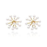 S925 Argent Aiguille Coréenne Simple Perle Fleur Boucles D&#39;oreilles Mode Gros Nihaojewelry main image 6