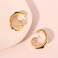Hot-selling New Fashion Simple Glossy Earrings Popular Geometric Metal Earrings Wholesale Nihaojewelry main image 1