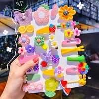 Korean  Children's Hair Clip Head Rope Set Candy Color Hairpin Side Clip Duckbill Clip Wholesale Nihaojewelry main image 1