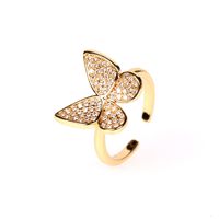 Zircon Open Butterfly Ring Fashion New Open Index Finger Ring Wholesale Nihaojewelry sku image 1