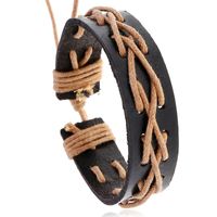 Hot Sale Men's Retro Cowhide Wax Thread New Woven Bracelet Leather Jewelry Wholesale Nihaojewelry sku image 1