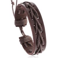 Hot Sale Men's Retro Cowhide Wax Thread New Woven Bracelet Leather Jewelry Wholesale Nihaojewelry sku image 2