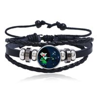 Luminous Gemstone Woven Korea Twelve Constellation Leather Bracelet Nihaojewelry sku image 9