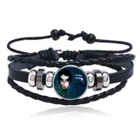 Luminous Gemstone Woven Korea Twelve Constellation Leather Bracelet Nihaojewelry sku image 11
