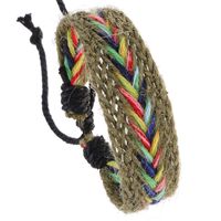 Hot Sale Bohemian Retro Braided Simple Colorful Totem Hand Rope Bracelet Nihaojewelry sku image 1