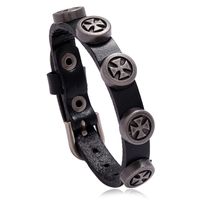 New Retro Men's Leather Punk Style Cross Bracelet For Women Wholesale Nihaojewelry sku image 1