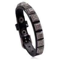 Fashion Punk Alloy Retro Fashion Leather Bracelet Hot Sale Wholesale Nihaojewelry sku image 1