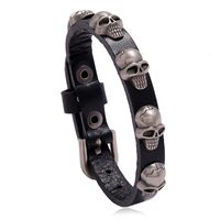 Hot-selling Accessories New Punk Style Skull Leather Trend Men And Women Student Jewelry Bracelet sku image 1