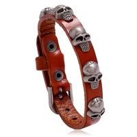 Hot-selling Accessories New Punk Style Skull Leather Trend Men And Women Student Jewelry Bracelet sku image 3