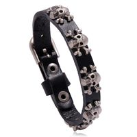 Hot-selling Skull Punk Style Simple Adjustable Men's Cowhide Bracelet Wholesale Nihaojewelry sku image 1