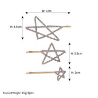 Creative Hand-painted Five-pointed Star Cartoon Hairpin Rhinestone Side Clip Wholesale Nihaojewelry sku image 2