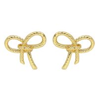 925 Silver Needle Simple Bow Stud Earrings Fashion Simple Metal Earrings Wholesale Nihaojewelry sku image 1