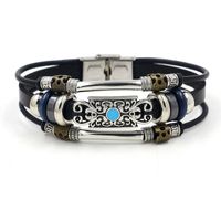 Fashion Retro Jewelry Bohemian Style Beaded Multilayer Leather Bracelet Wholesale Nihaojewelry sku image 1