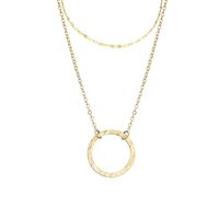 Stainless Steel 14K Gold Plated Rose Gold Plated Lady Circle Layered Necklaces Pendant Necklace main image 3