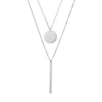 New Double Layered Pendant Simple 316l Stainless Steel Women's Necklace Jewelry Nihaojewelry sku image 1