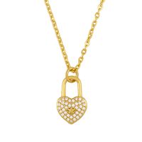 Estilo Coreano Simple Love Lock Moda Colgante De Diamante En Forma De Corazón Accesorios De Cadena De Clavícula Para Mujeres Nihaojewelry sku image 1