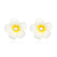 New  Bohemian Pearl Frangipani Earrings For Women Wholesale Nihaojewelry sku image 1