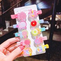 Korean Children's Hairpin Set Cloth-covered Hairpin Duckbill Clip Cartoon Side Clip Wholesale Nihaojewelry sku image 12