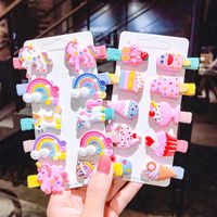Korean Children's Hairpin Set Cloth-covered Hairpin Duckbill Clip Cartoon Side Clip Wholesale Nihaojewelry sku image 16