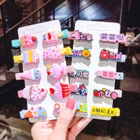 Korean Children's Hairpin Set Cloth-covered Hairpin Duckbill Clip Cartoon Side Clip Wholesale Nihaojewelry sku image 19