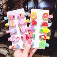 Korean Children's Hairpin Set Cloth-covered Hairpin Duckbill Clip Cartoon Side Clip Wholesale Nihaojewelry sku image 15