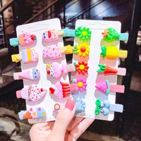 Korean Children's Hairpin Set Cloth-covered Hairpin Duckbill Clip Cartoon Side Clip Wholesale Nihaojewelry sku image 23