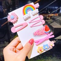 Korean  Children's Hair Clip Head Rope Set Candy Color Hairpin Side Clip Duckbill Clip Wholesale Nihaojewelry sku image 6