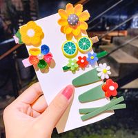 Korean  Children's Hair Clip Head Rope Set Candy Color Hairpin Side Clip Duckbill Clip Wholesale Nihaojewelry sku image 8