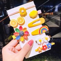 Korean  Children's Hair Clip Head Rope Set Candy Color Hairpin Side Clip Duckbill Clip Wholesale Nihaojewelry sku image 12